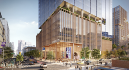 View of SPARC Kips Bay, looking northeast from First Avenue and 25th Street, via edc.nyc